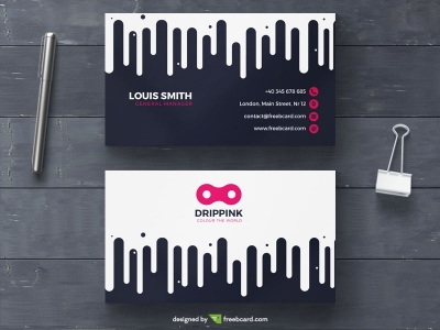 Ink dripping business card template