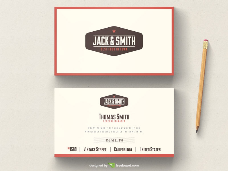 Vintage typography business card tempalte - Freebcard