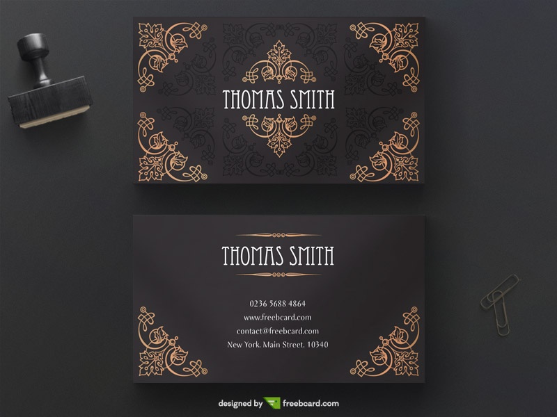 Vintage art nouveau business card tempalte - Freebcard