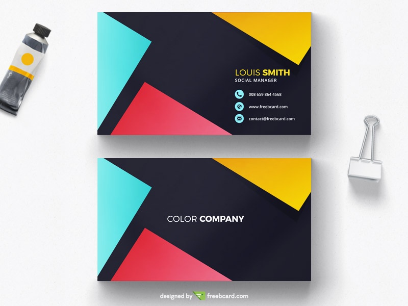 Colorful minimal business card design - Freebcard