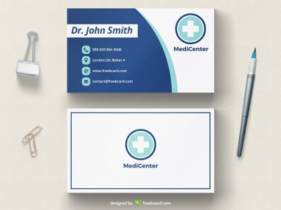 Clean modern medical business card template