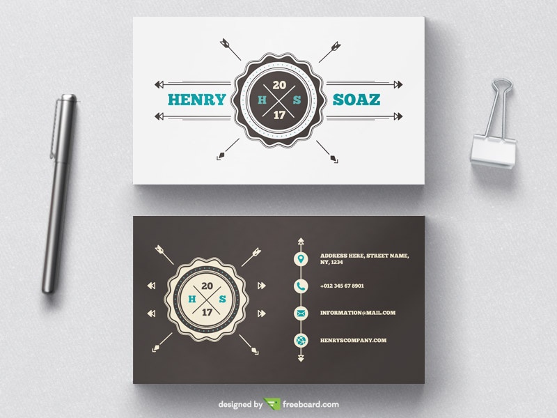 Vintage badge business card template - Freebcard