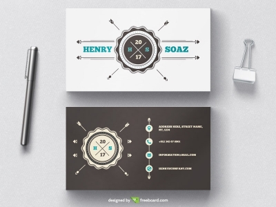 Vintage badge business card template