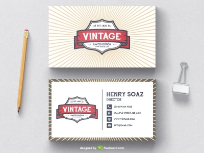 Vintage style business card template