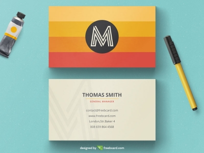 Orange minimal business card