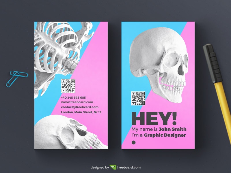 Creative skull business card template - Freebcard