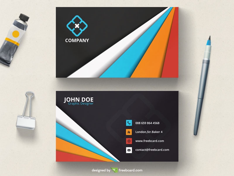 Modern colorful business card template - Freebcard