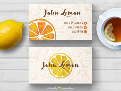 Tea business card in hand drawn style