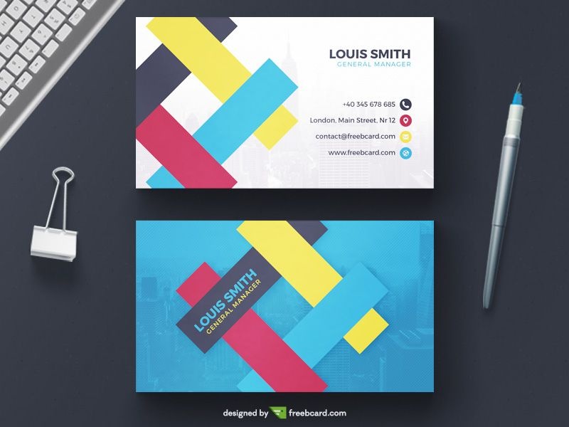 Creative corporate business card template - Freebcard