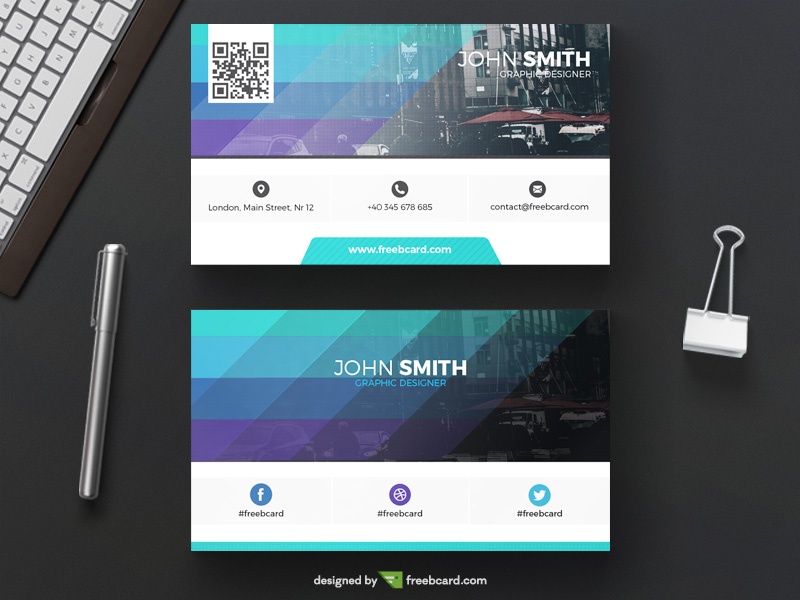 Colorful corporate business card - Freebcard